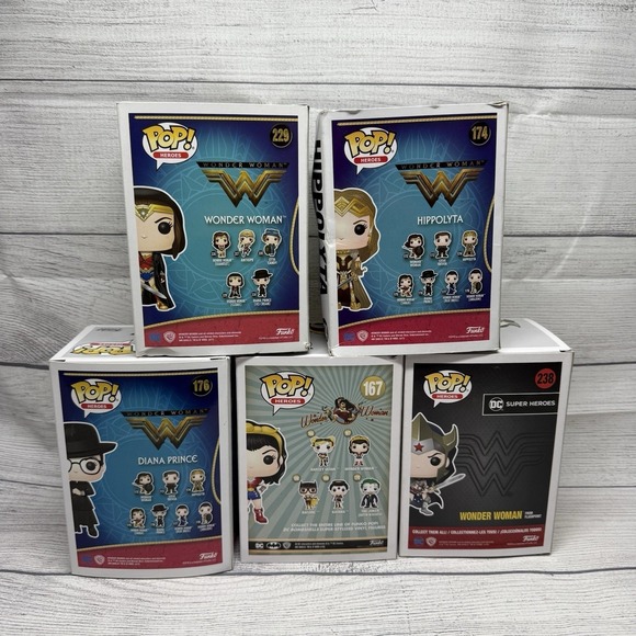 Funko Pop! Wonder Woman - Lot Of 5 - 229 174 167 176 238 Hot Topic - Picture 2 of 12